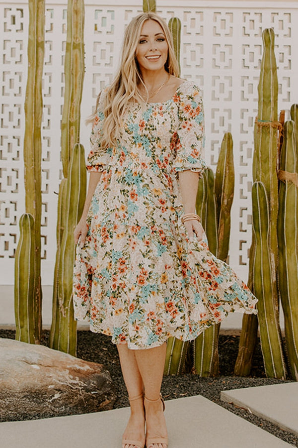 Marta Smocked Midi Dress | Summer Floral