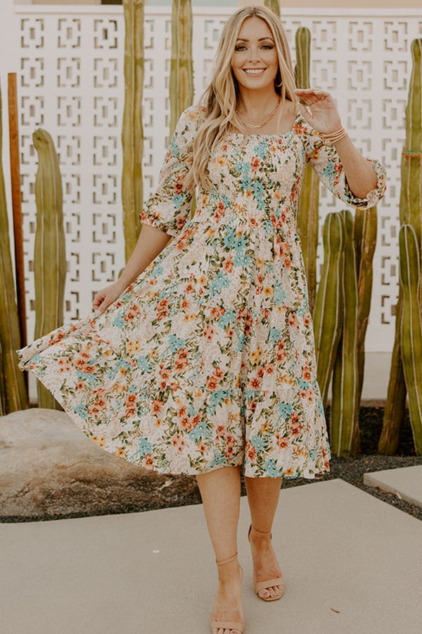 Marta Smocked Midi Dress | Summer Floral