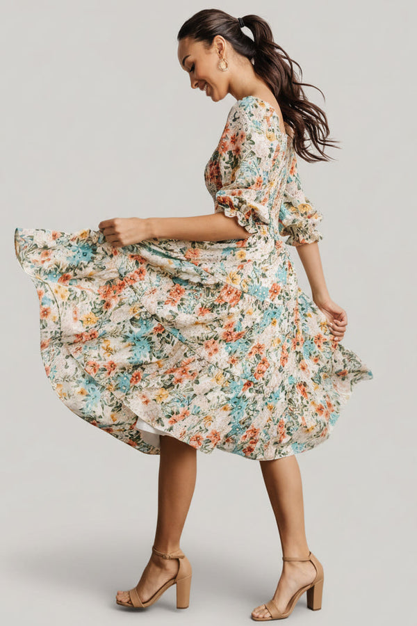 Marta Smocked Midi Dress | Summer Floral