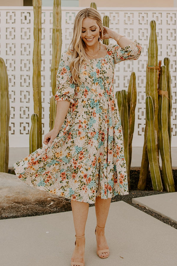 Marta Smocked Midi Dress | Summer Floral