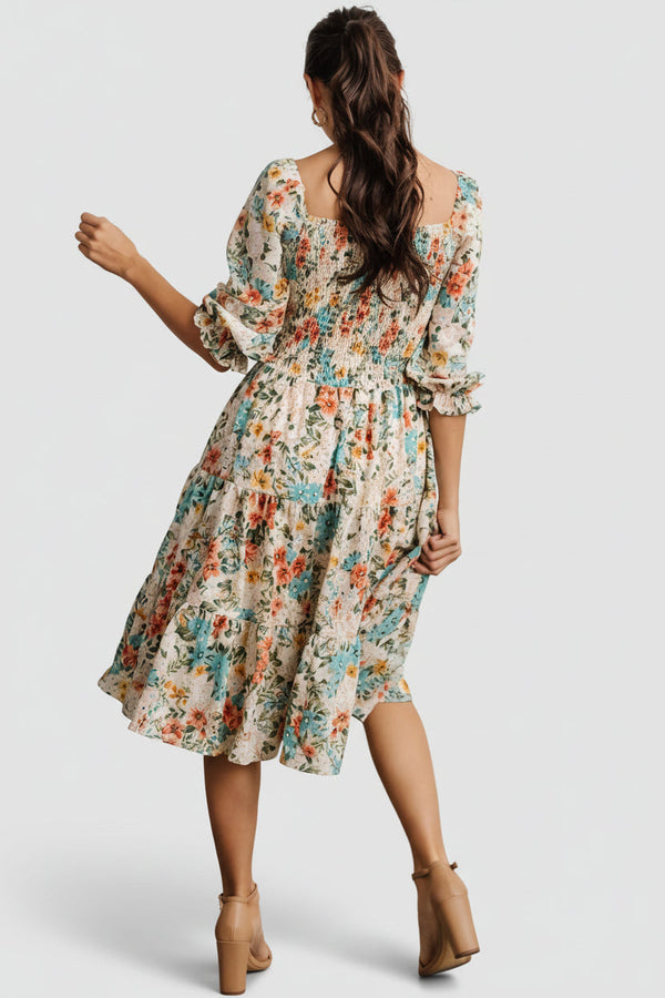 Marta Smocked Midi Dress | Summer Floral