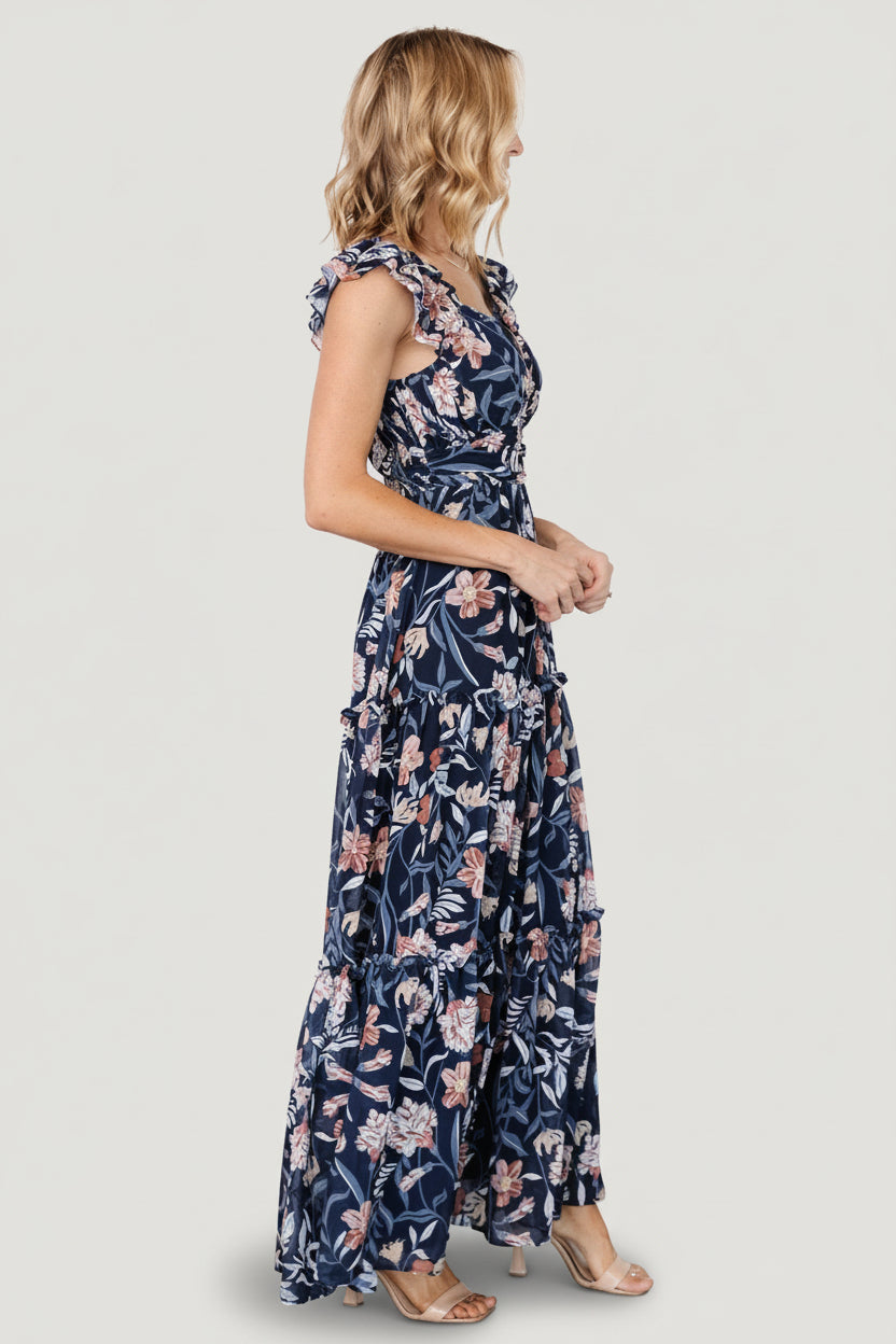 Martina Maxi Dress | Navy Multi