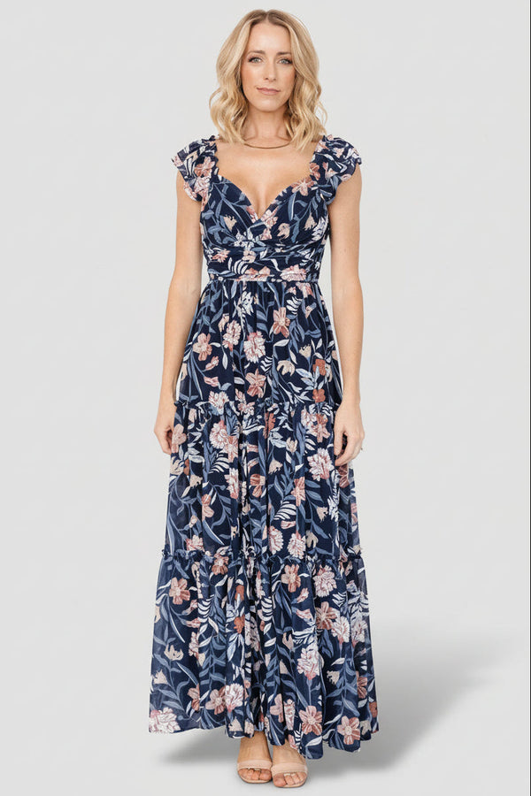 Martina Maxi Dress | Navy Multi
