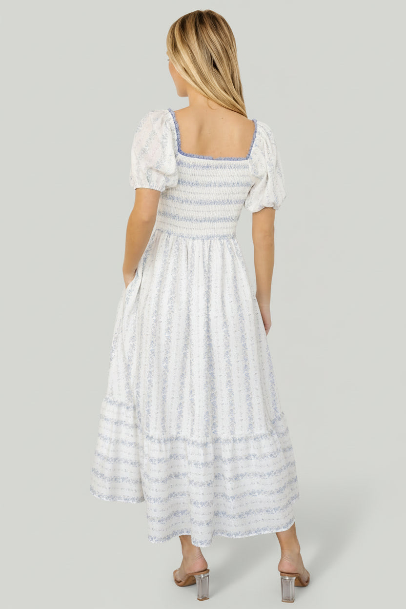 Martine Puff Sleeve Dress | Ivory Multi Floral