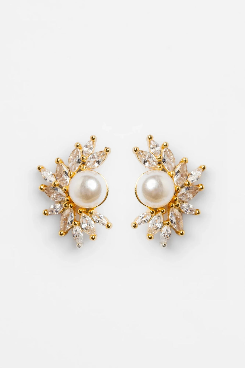 Maryana Pearl Statement Stud Earrings | Gold