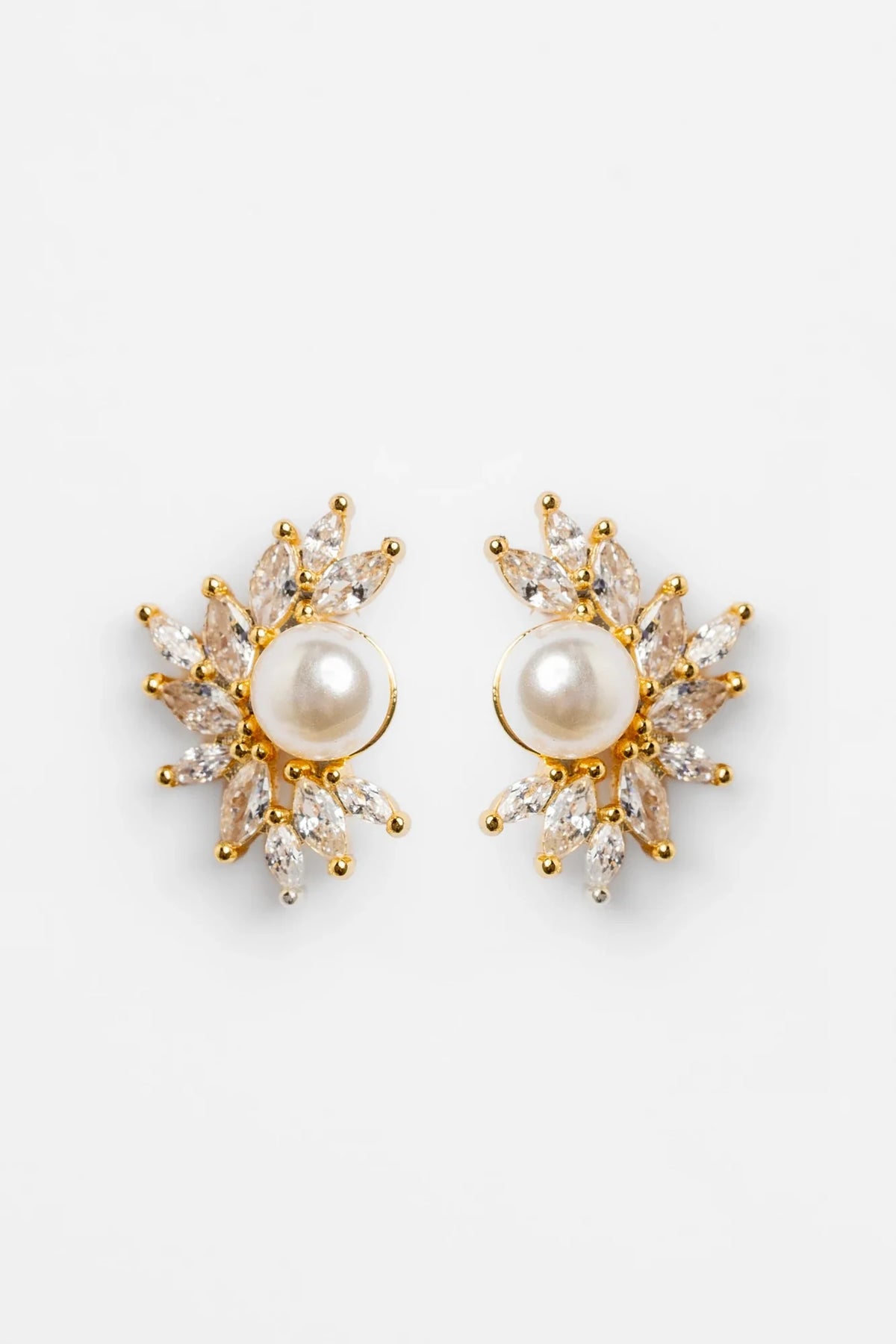Maryana Pearl Statement Stud Earrings | Gold
