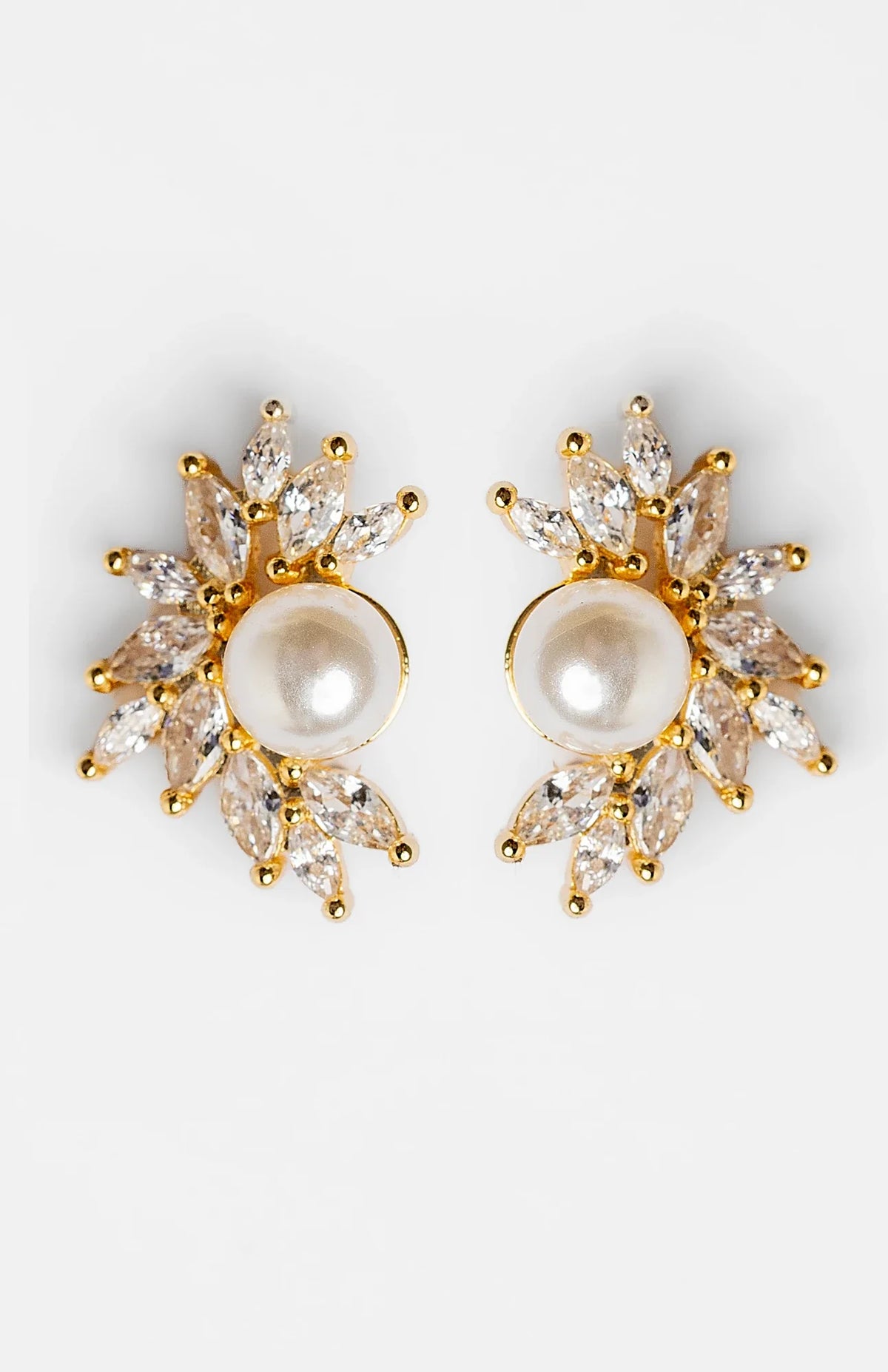 Maryana Pearl Statement Stud Earrings | Gold