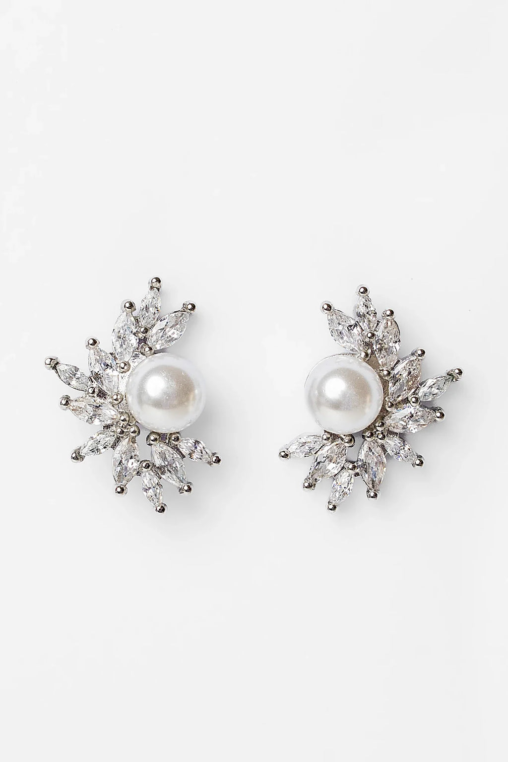 Maryana Pearl Statement Stud Earrings | Silver