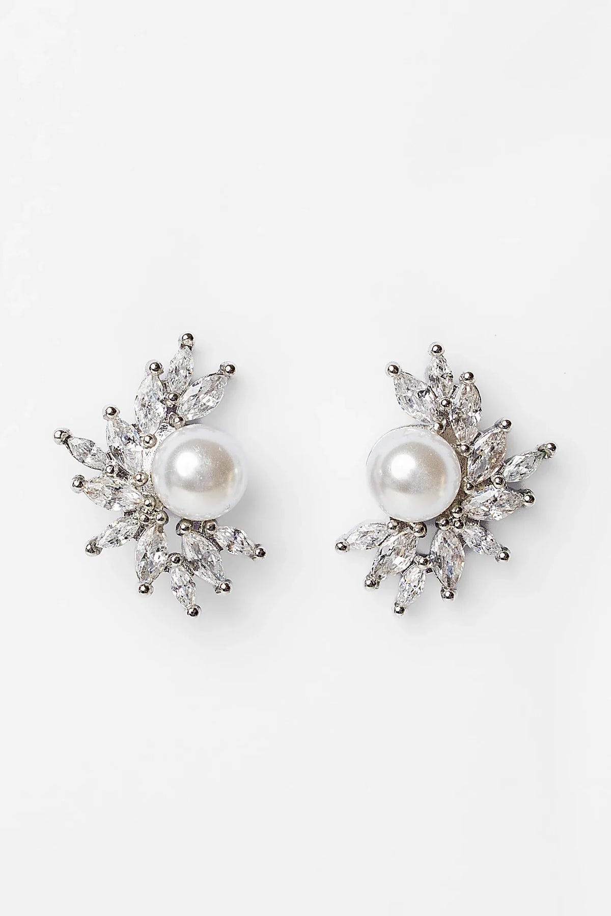 Maryana Pearl Statement Stud Earrings | Silver