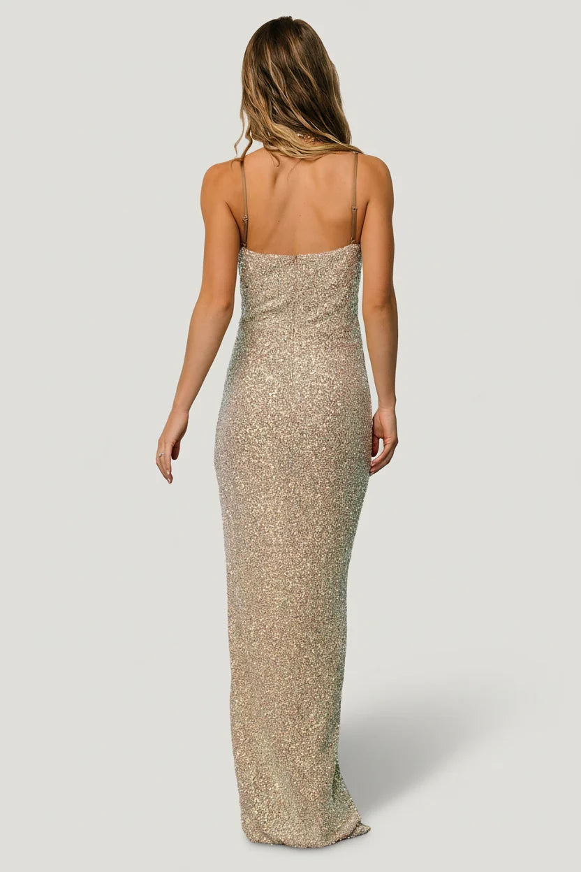Melania Sequin Gown | Natural Secondary image
