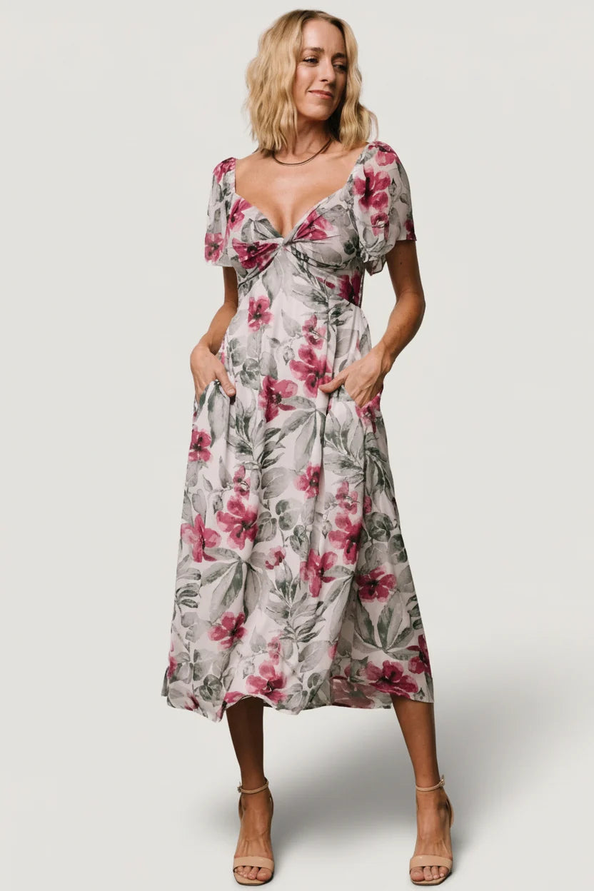 Melinda Midi Dress | Pink Floral Main image
