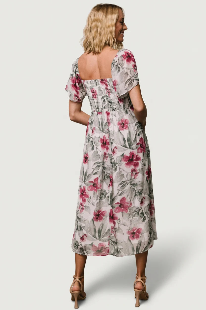 Melinda Midi Dress | Pink Floral