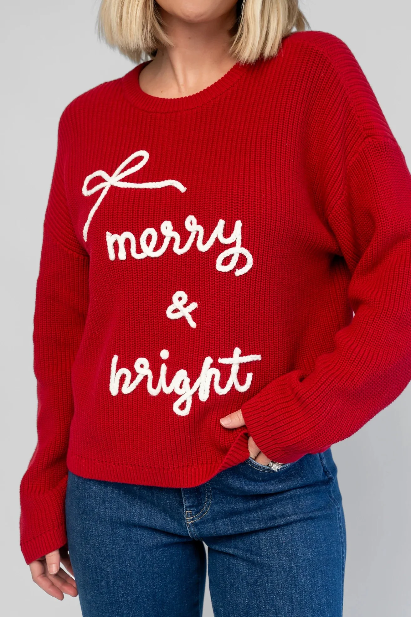 Merry Sweater | Red + Off White Secondary image