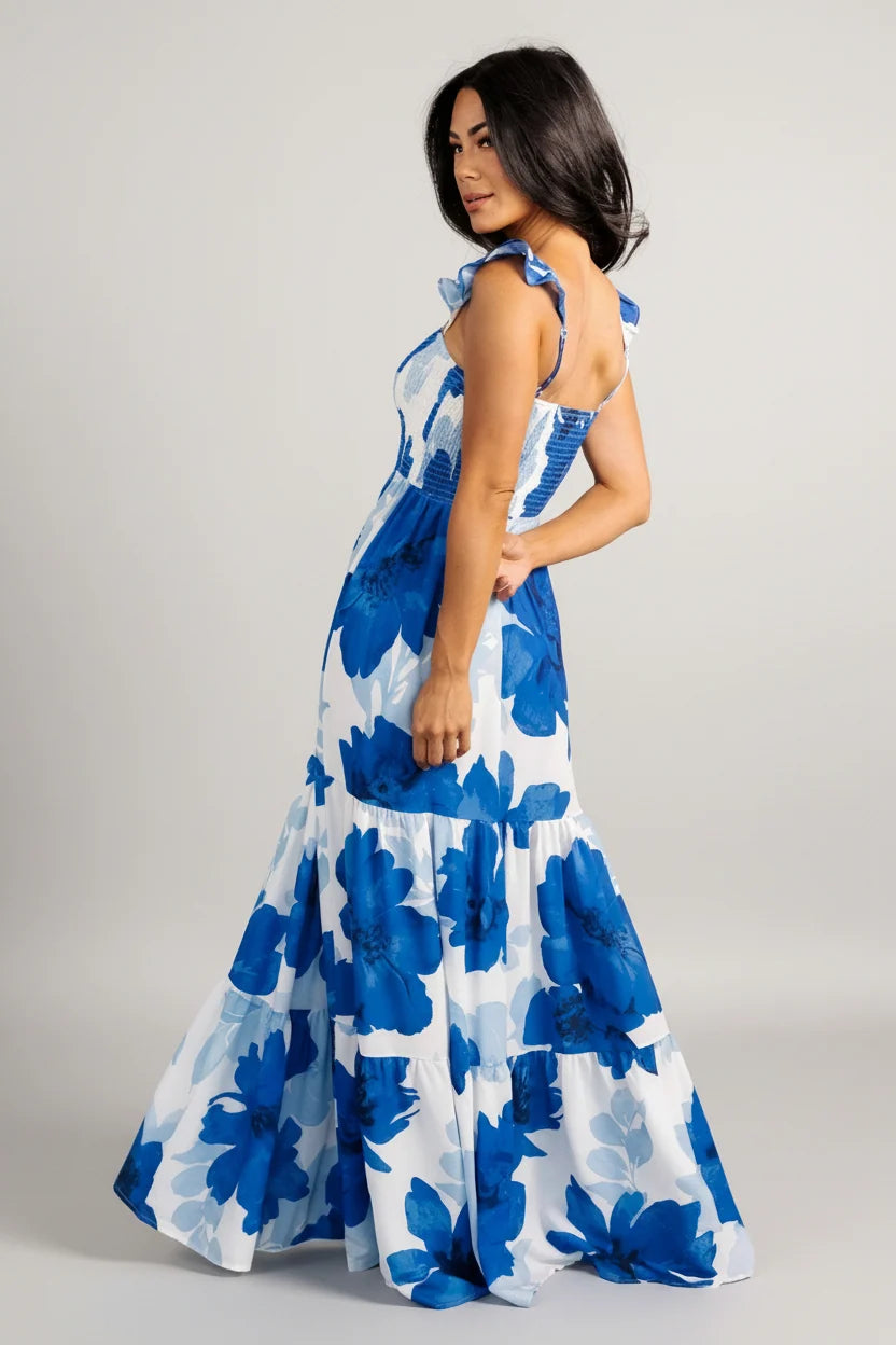 Mikaela Maxi Dress | Blue Floral