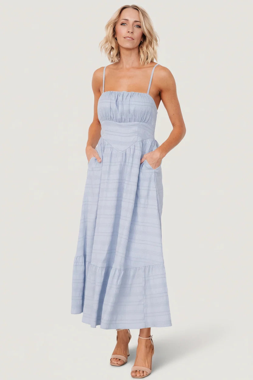 Mikayla Textured Tank Dress | Light Blue