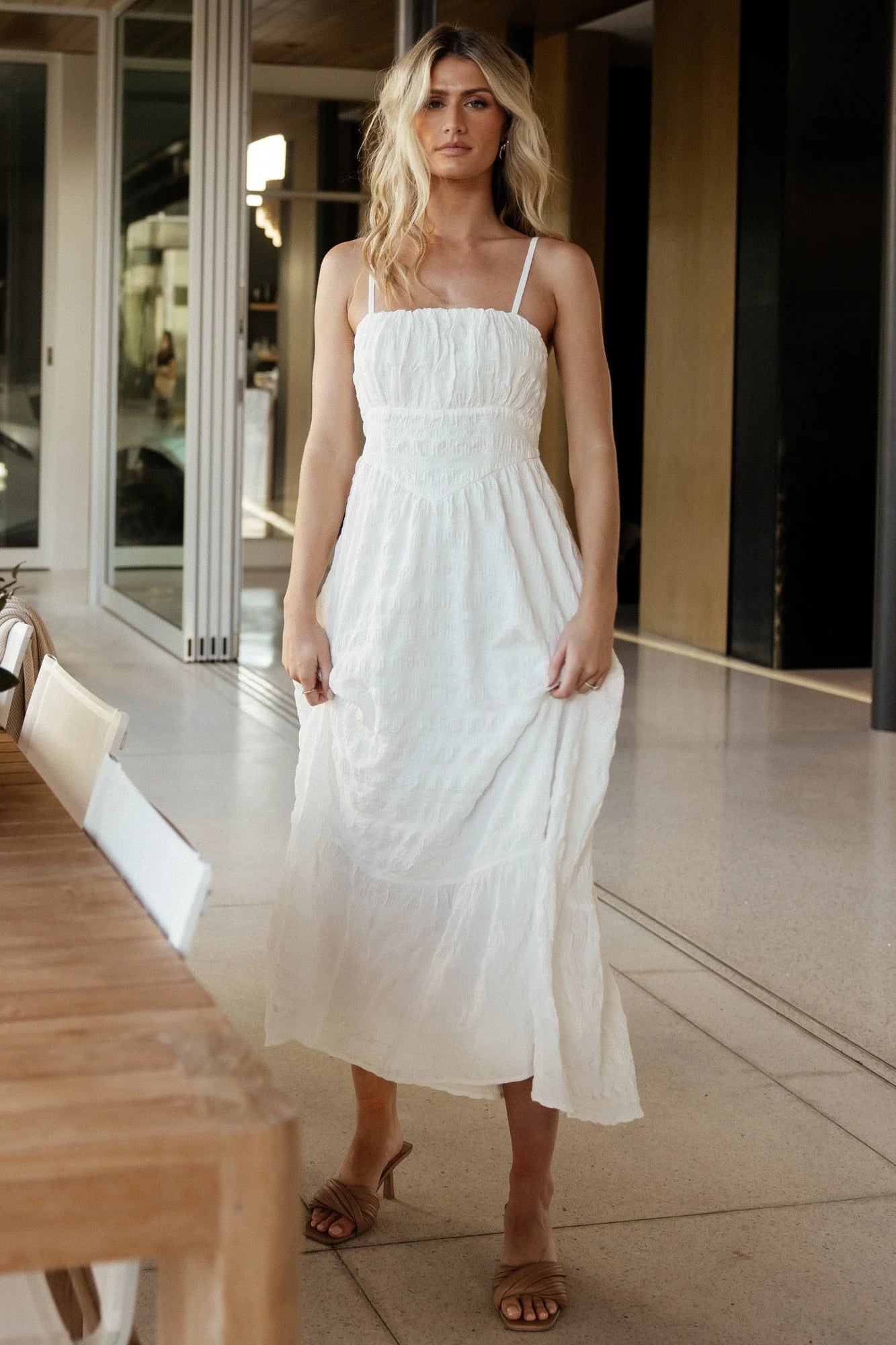 Mikayla Textured Tank Dress | Off White Secondary image