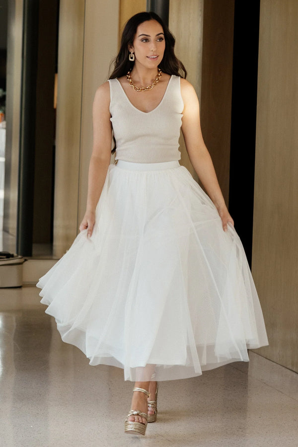 Mila Tulle Skirt | Cream