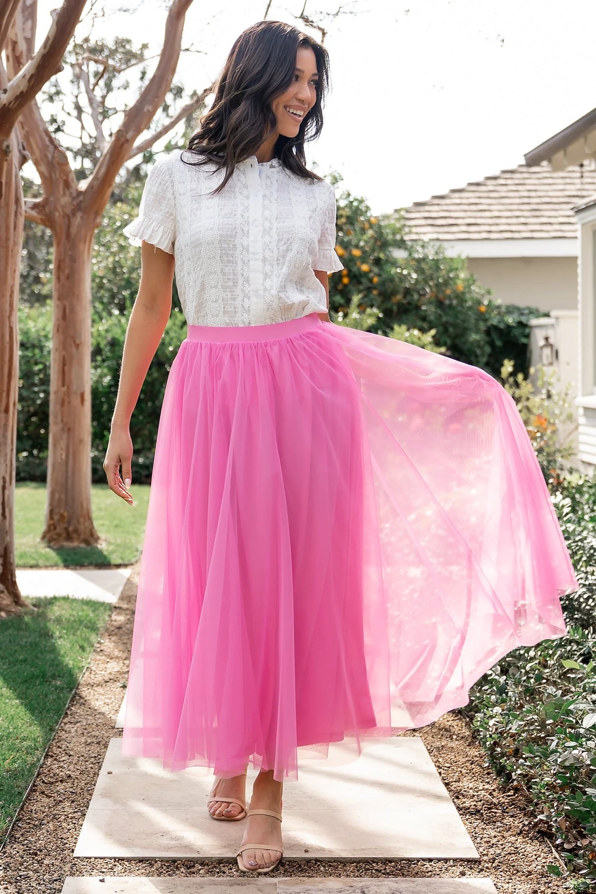 Mila Tulle Skirt | Taffy Pink