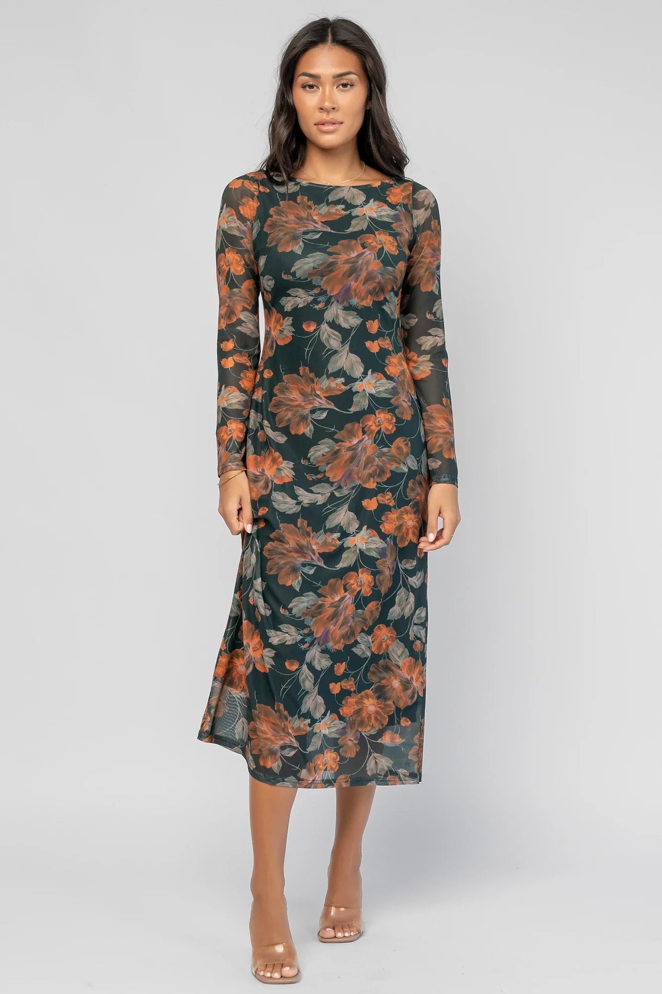 Miley Mesh Dress | Topaz Floral Secondary image