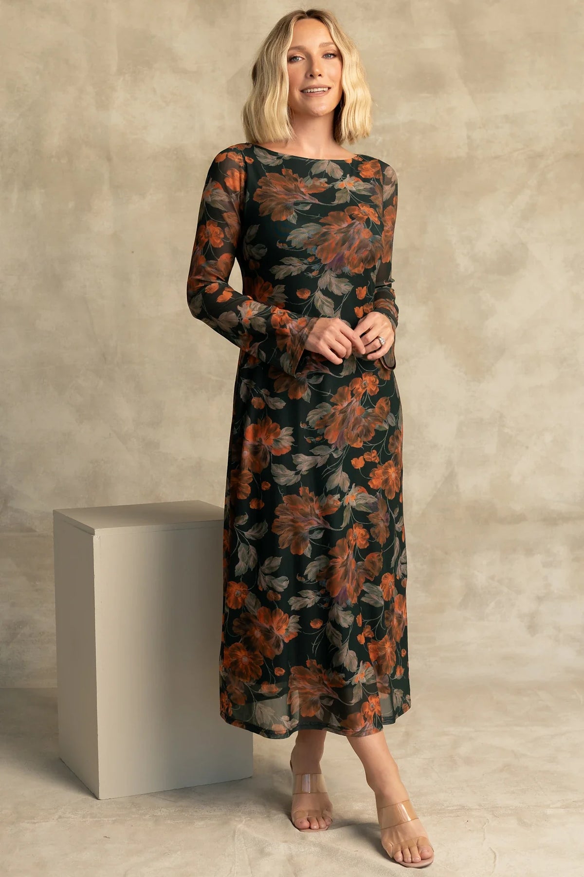Miley Mesh Dress | Topaz Floral
