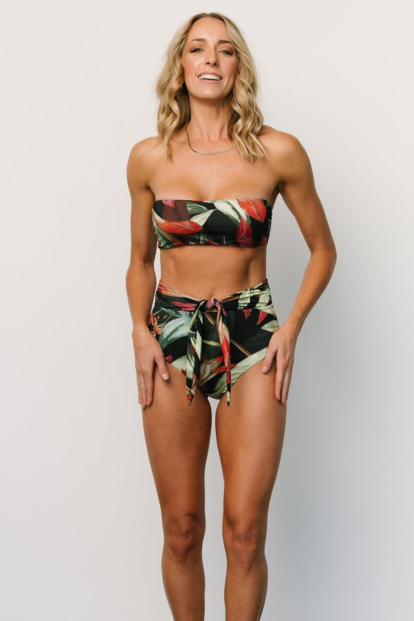 Milos High Waist Bikini Bottom | Midnight Floral