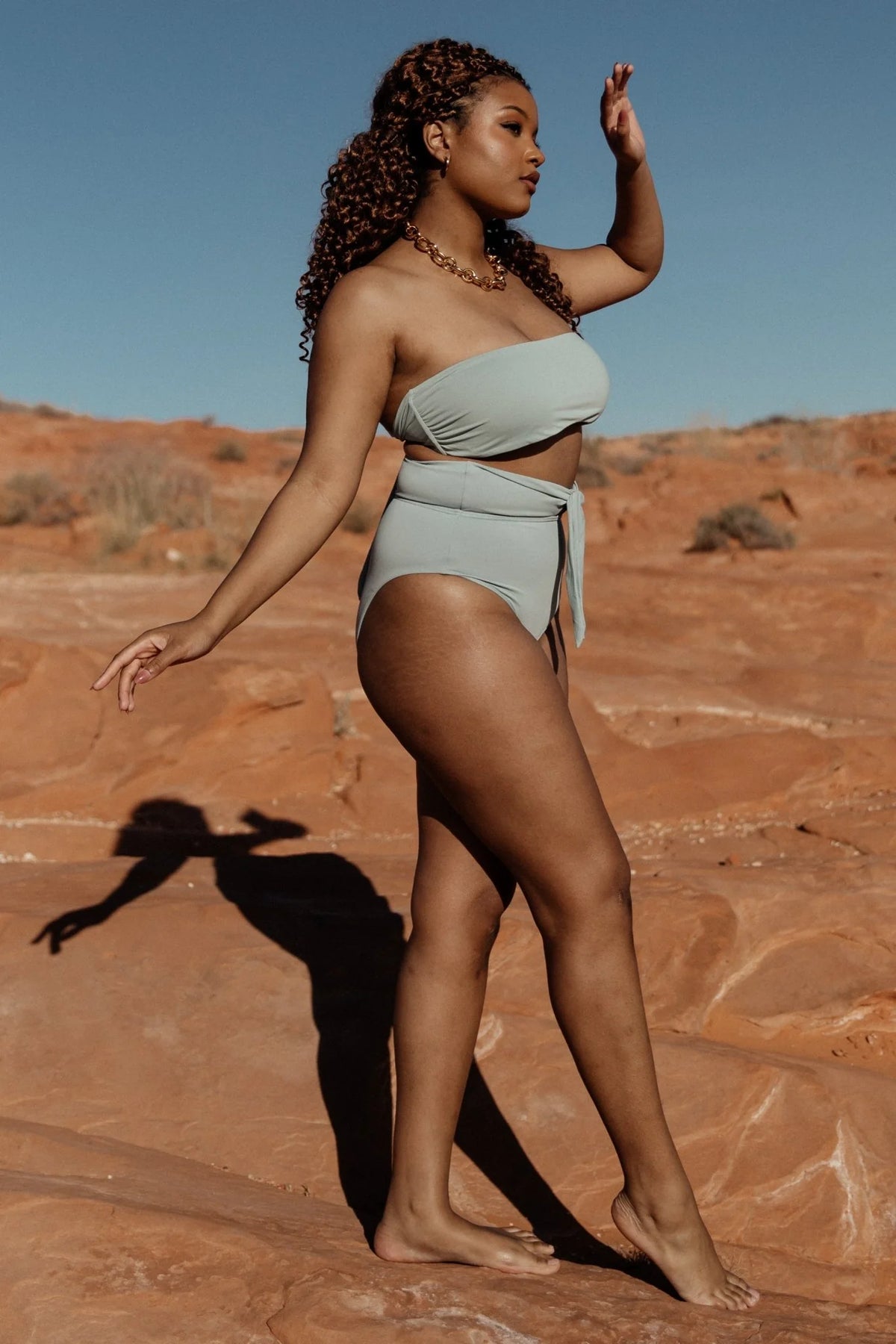 Milos High Waist Bikini Bottom | Sage