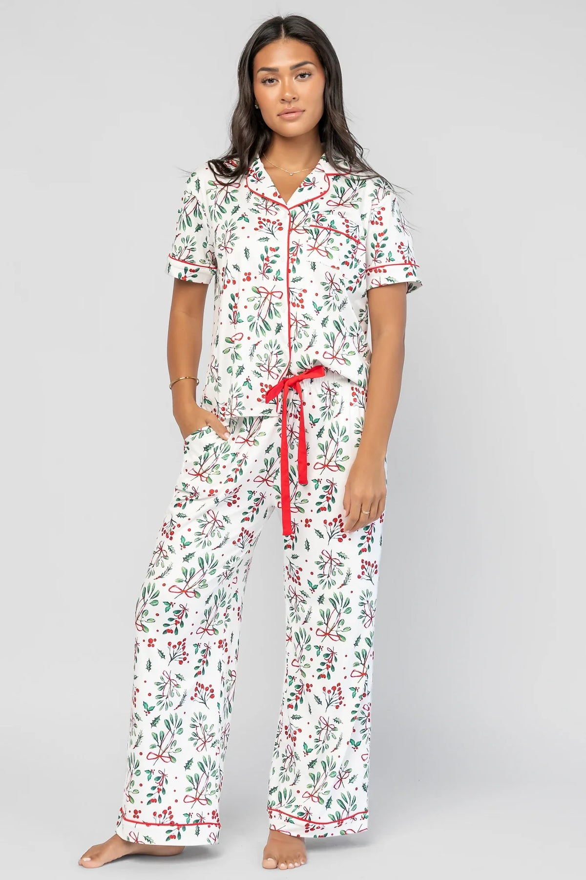 Mistletoe Cozy Pajama Set | Ivory Multi Main image