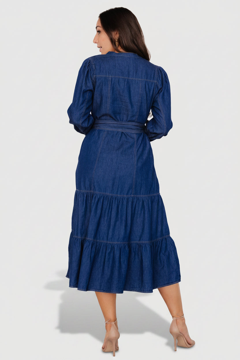 Misty Midi Dress | Denim Blue