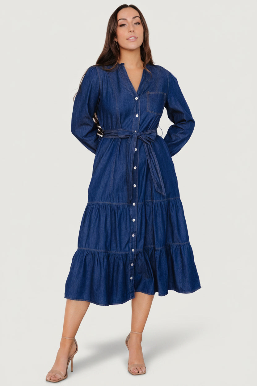 Misty Midi Dress | Denim Blue