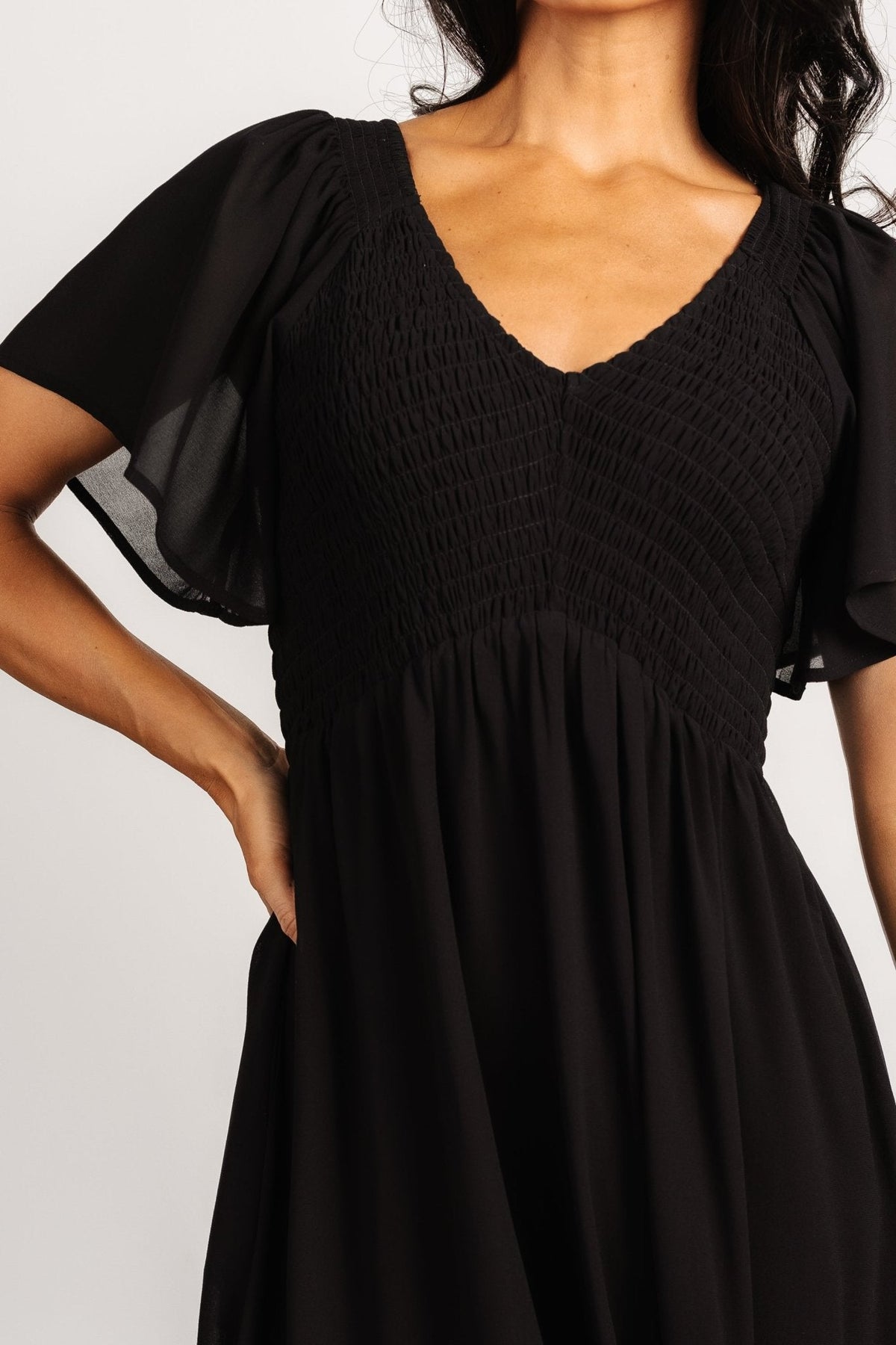 Monica Smocked Dress | Black