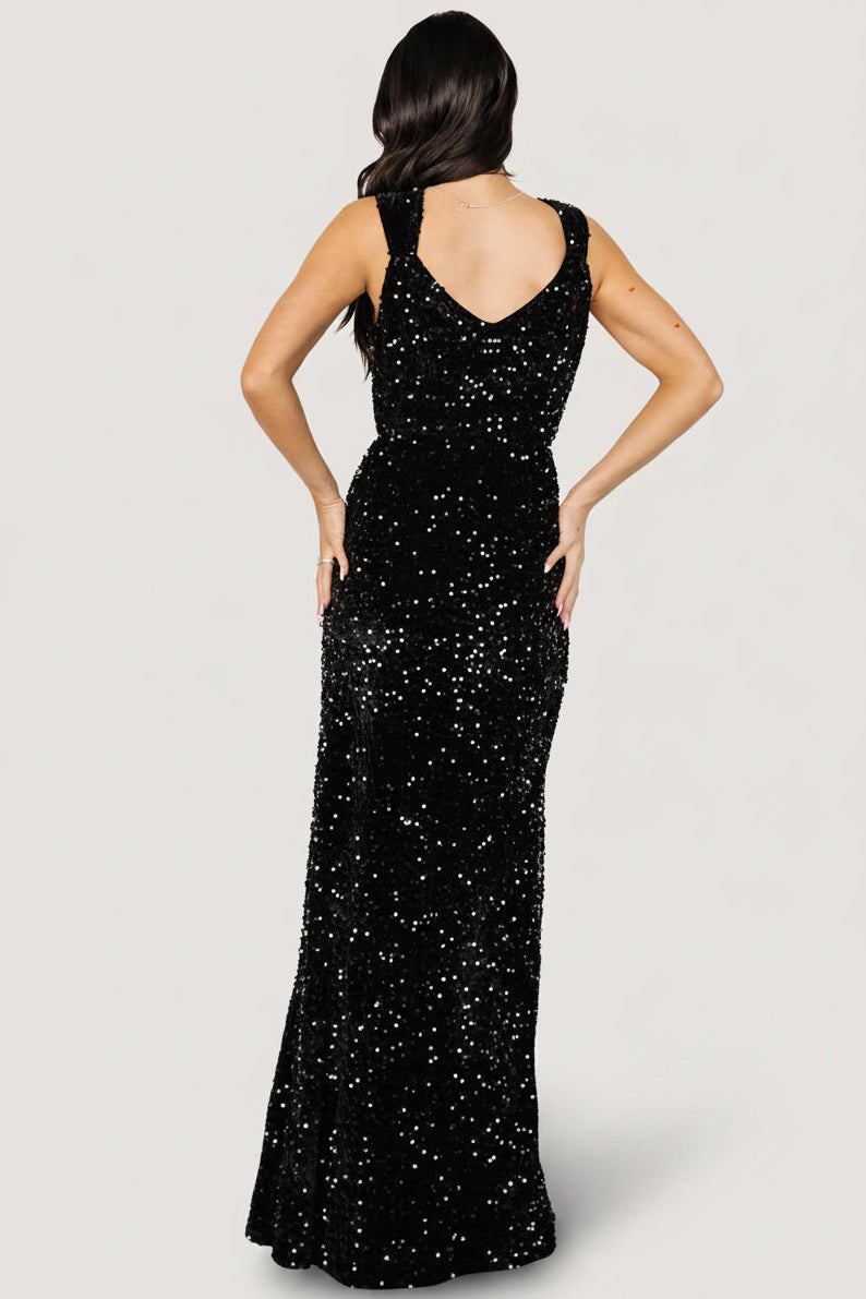 Monroe Sequin Gown | Black