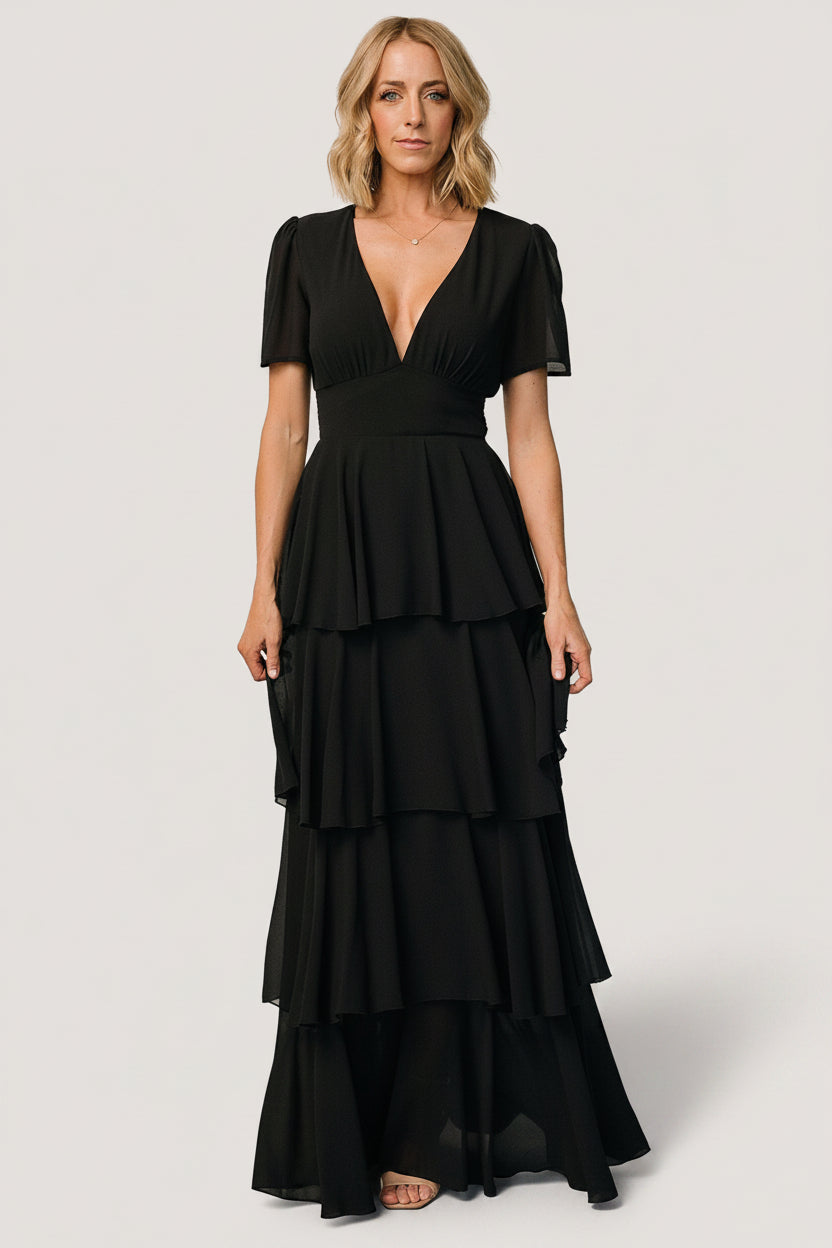 Montaigne Ruffle Maxi Dress | Black Main image