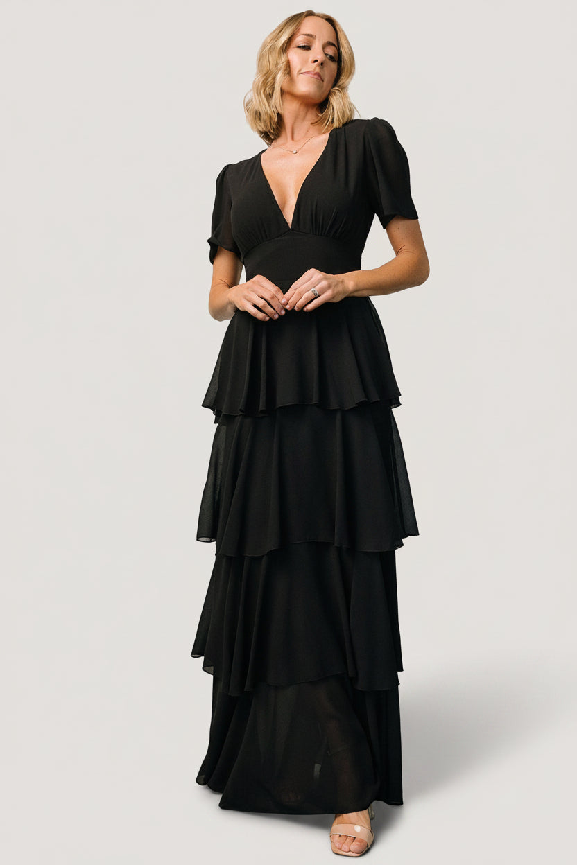 Montaigne Ruffle Maxi Dress | Black