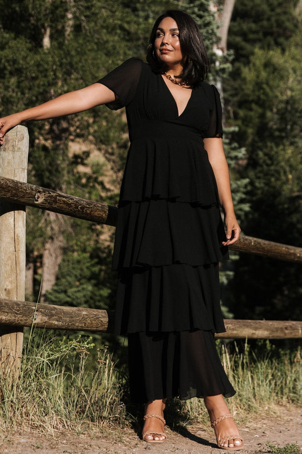 Montaigne Ruffle Maxi Dress | Black
