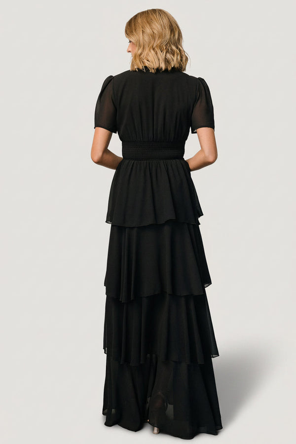 Montaigne Ruffle Maxi Dress | Black