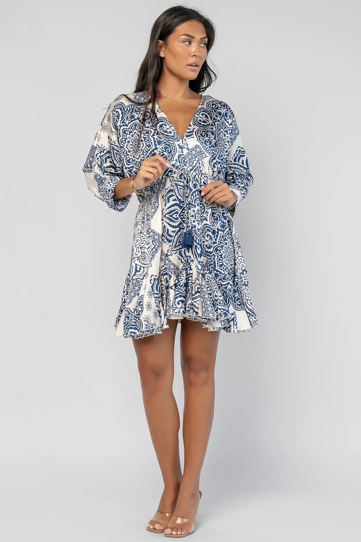 Morwen Short Dress | Navy Print Main image