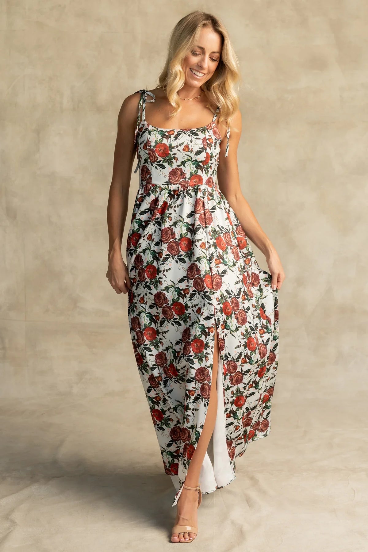 Nadine Maxi Dress | Red + Green Floral Main image