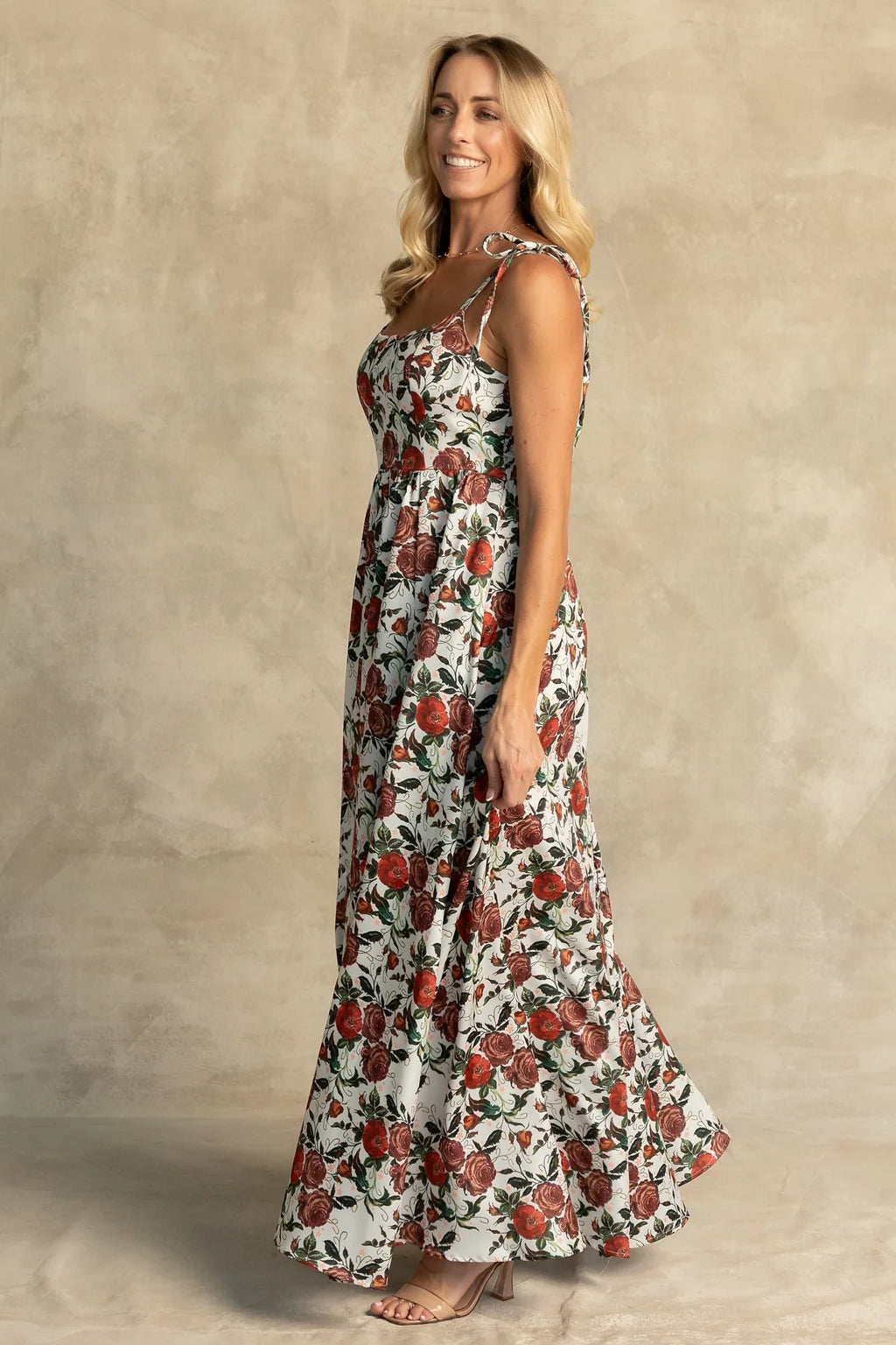 Nadine Maxi Dress | Red + Green Floral