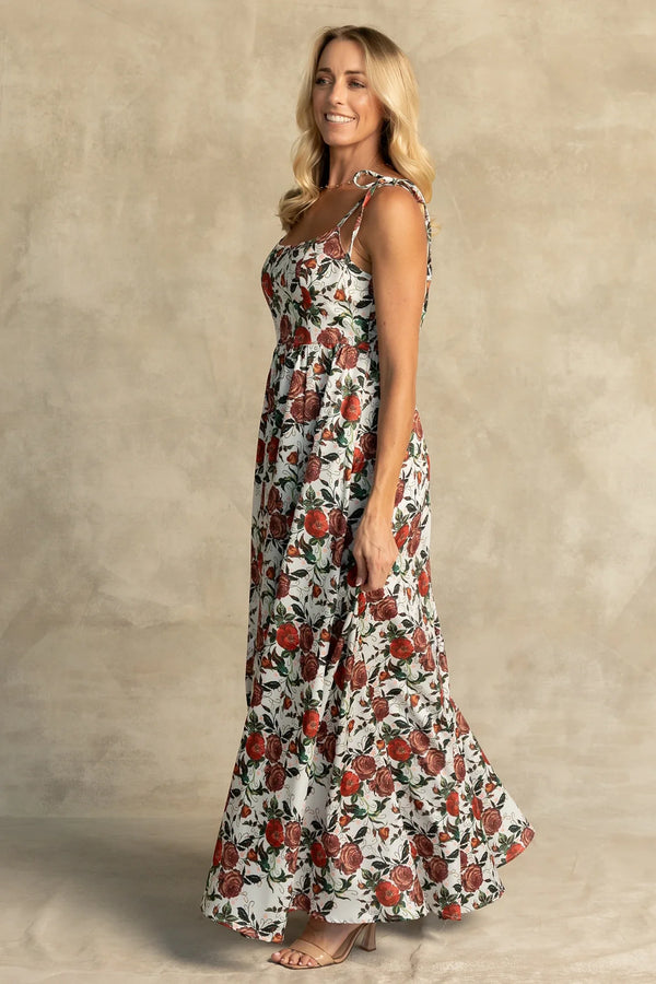 Nadine Maxi Dress | Red + Green Floral