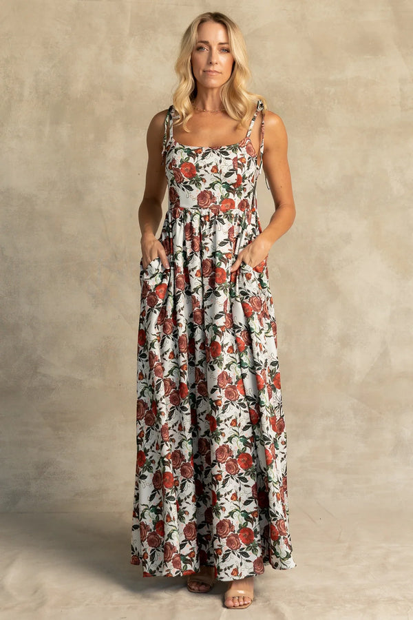 Nadine Maxi Dress | Red + Green Floral