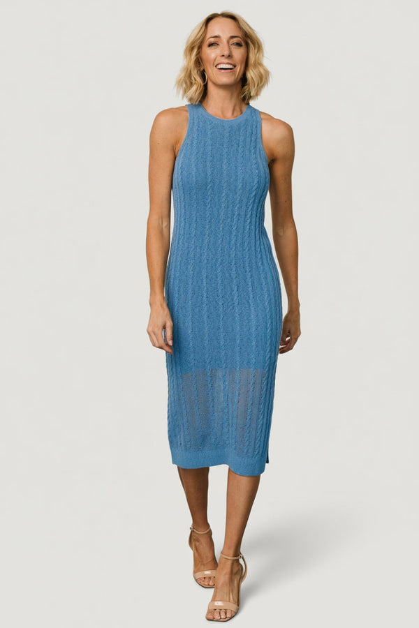 Nalani Knit Tank Dress | Blue