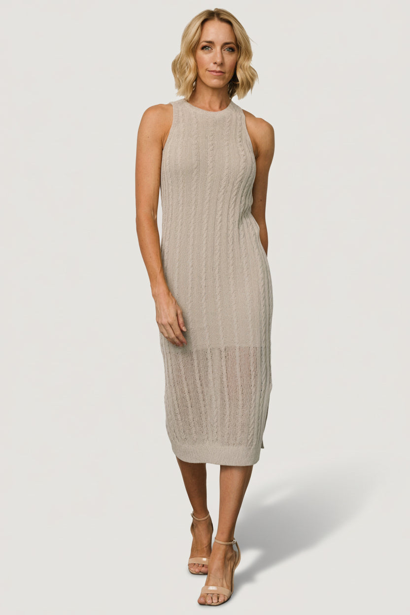 Nalani Knit Tank Dress | Stone Main image