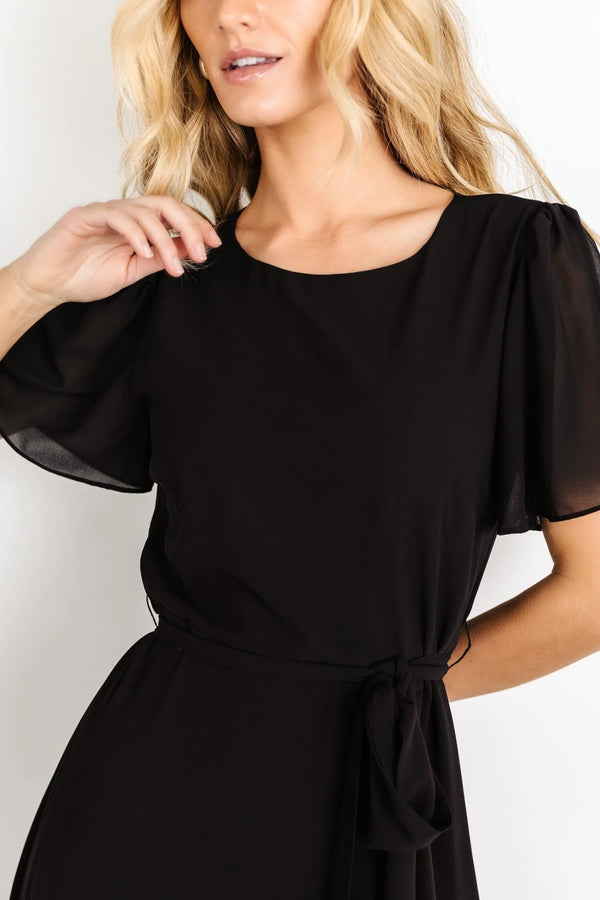 Naomi Short Sleeve Maxi Dress | Black