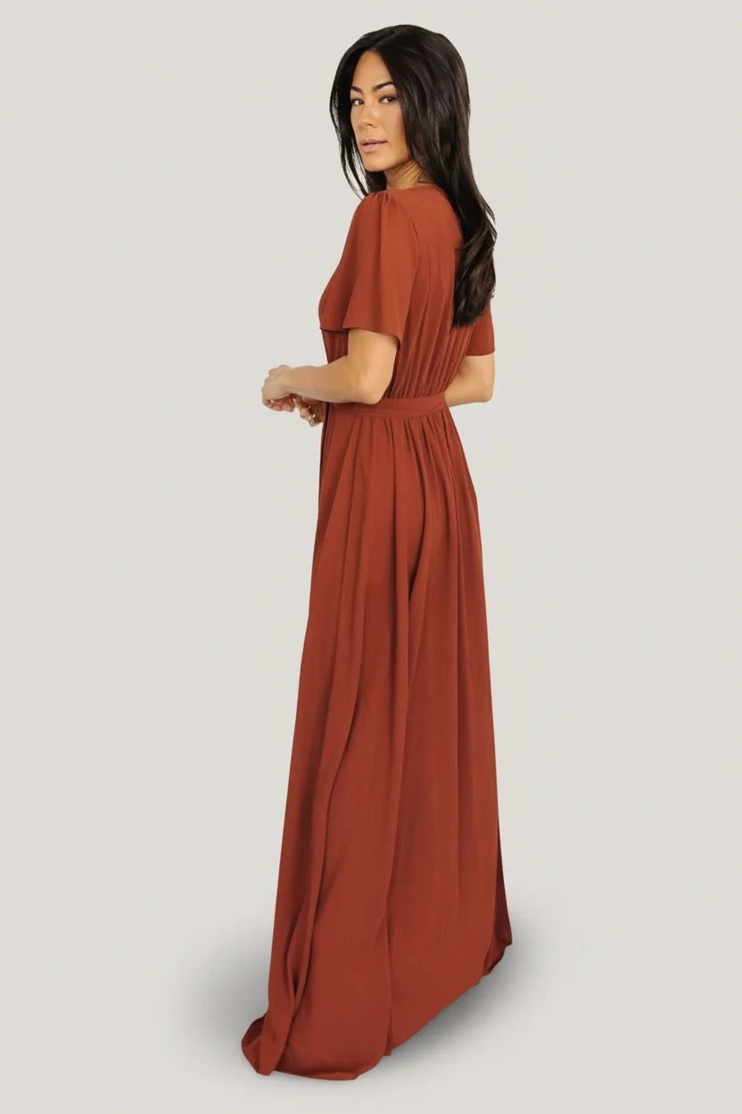 Naomi Short Sleeve Maxi Dress | Cinnamon