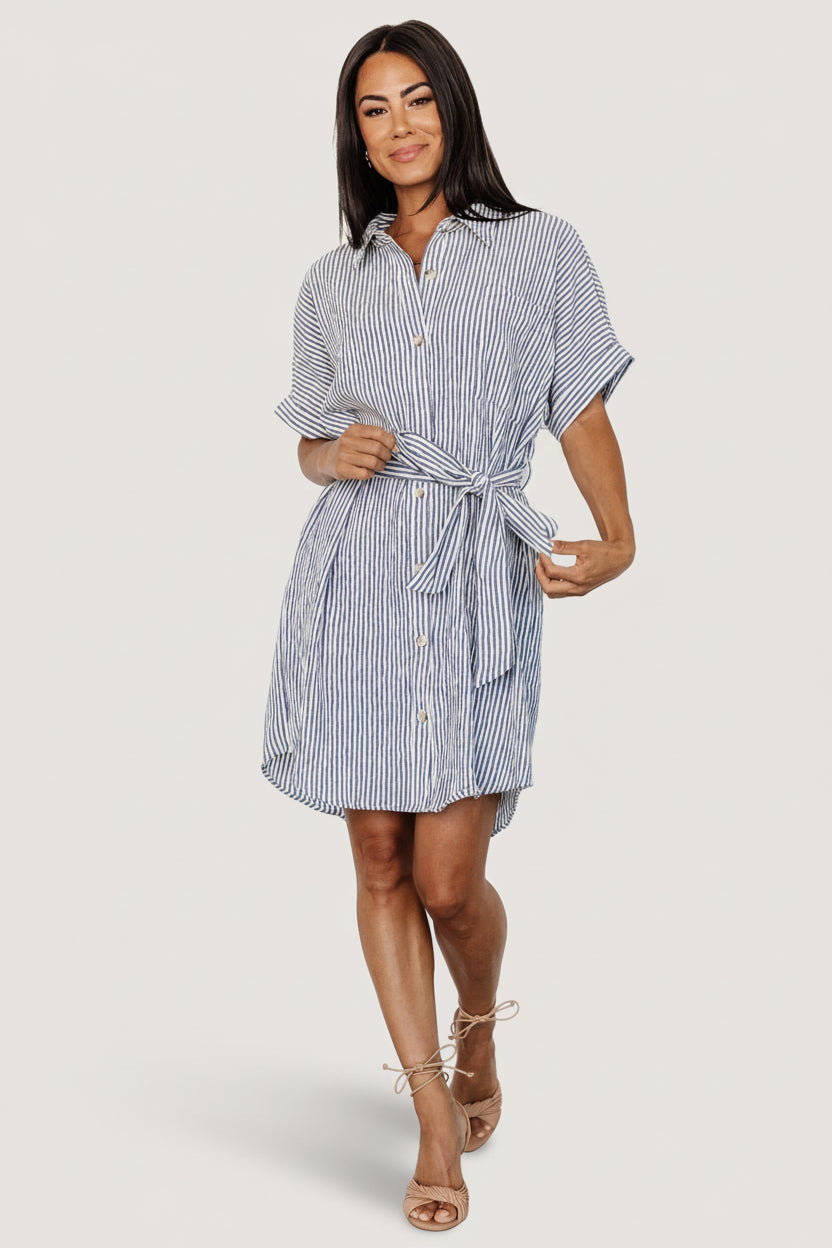 Nautical Shirt Dress | Blue Stripe Main image