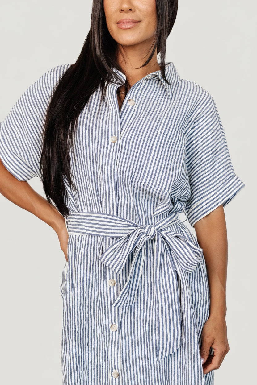Nautical Shirt Dress | Blue Stripe
