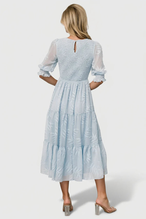 Nellie Smocked Midi Dress | Light Blue