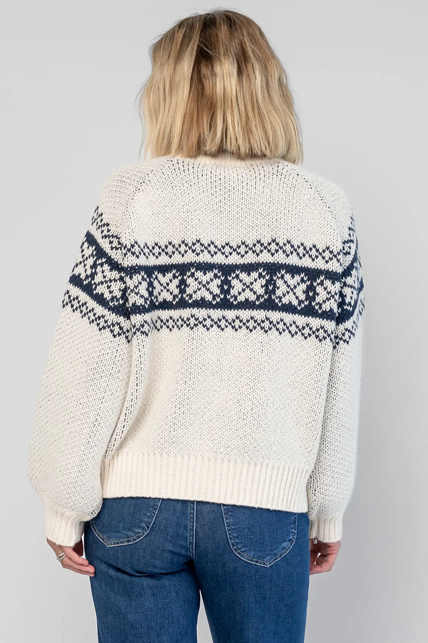 Neve Sweater Jacket | Cream + Navy