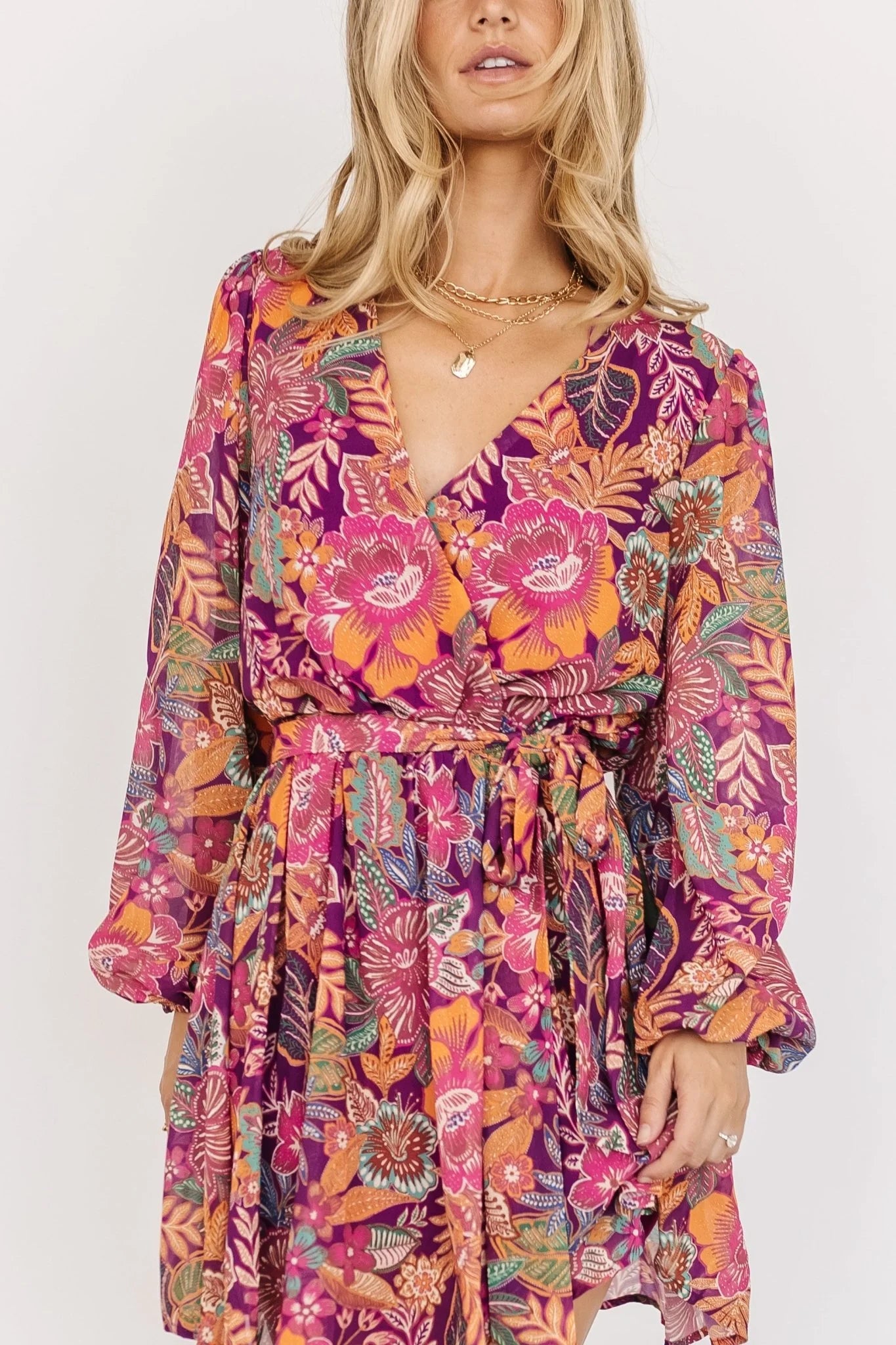 Newark Mini Dress | Purple Multi Secondary image