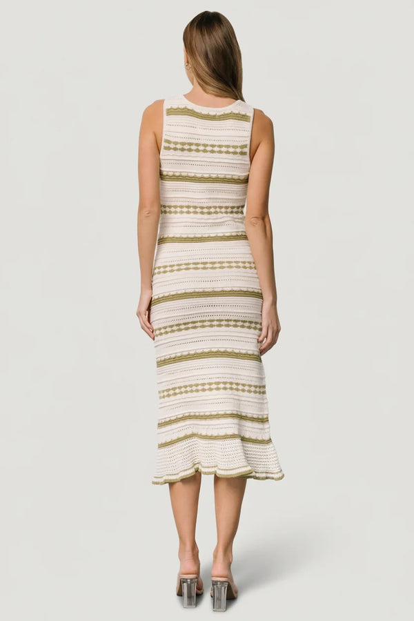 Nicolette Pointelle Dress | Cream + Sage